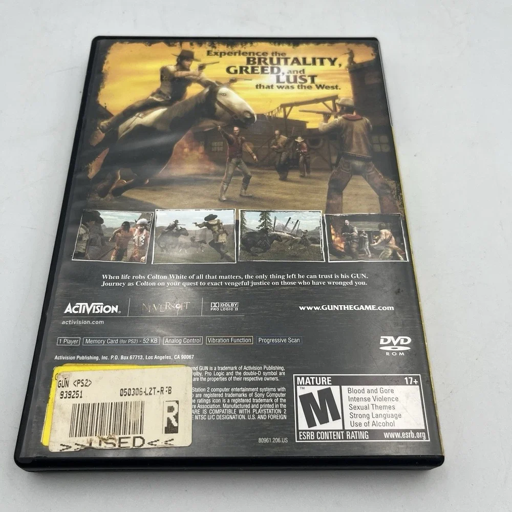 Gun (Sony PlayStation 2, 2005, Activision) CIB Western Video Game PS2